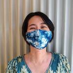 南牧ふるさと染めマスク・藍染め（草木染め/手作り立体マスク）着用イメージ